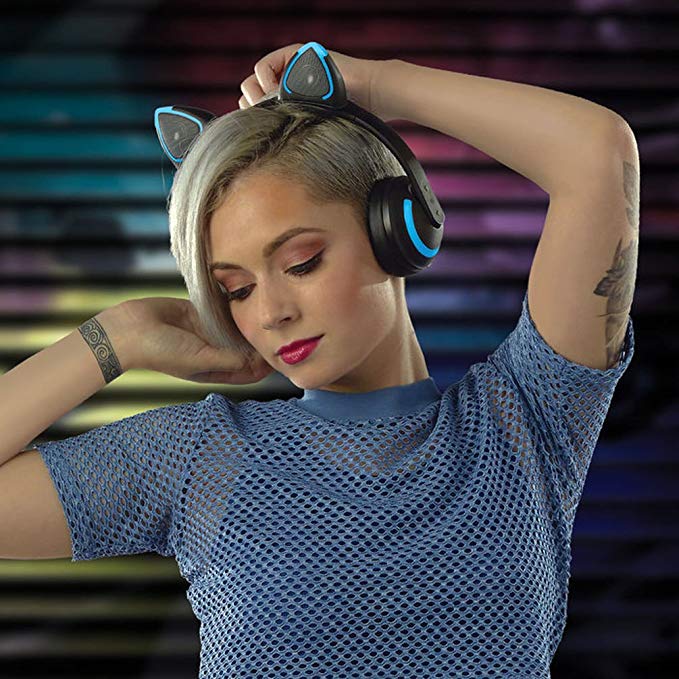 Brookstone Wireless Cat Ear Headphones with Removable Ears