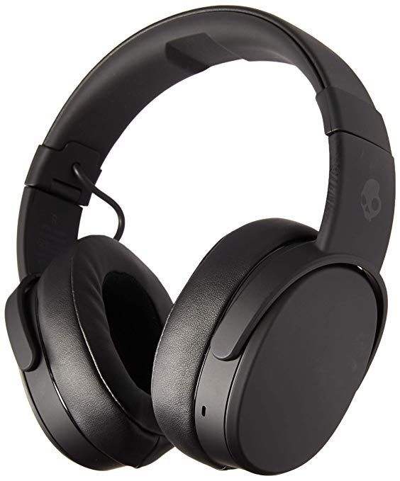 Skullcandy Crusher Bluetooth Wireless Over-Ear Headphone with Microphone, Noise Isolating Memory Foam, Adjustable and Immersive Stereo Haptic Bass, Rapid Charge 40-Hour Battery Life, Black