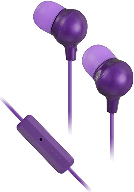 JVC HAFR36V Marshmallow Inner Ear Headphones with Microphone and Remote (Violet) (Discontinued by Manufacturer)