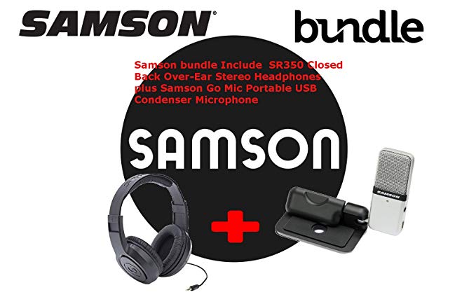 Samson Go Mic USB Compressor Microphone with SR350 Over-Ear Headphones