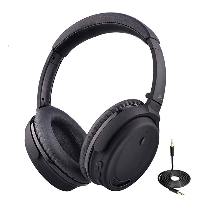 Avantree Active Noise Cancelling Bluetooth 4.1 Headphones with Mic, Wireless Wired Super Comfortable Foldable Stereo ANC Over Ear Headset, Low Latency for TV PC Phone - ANC032 [24M Warranty]