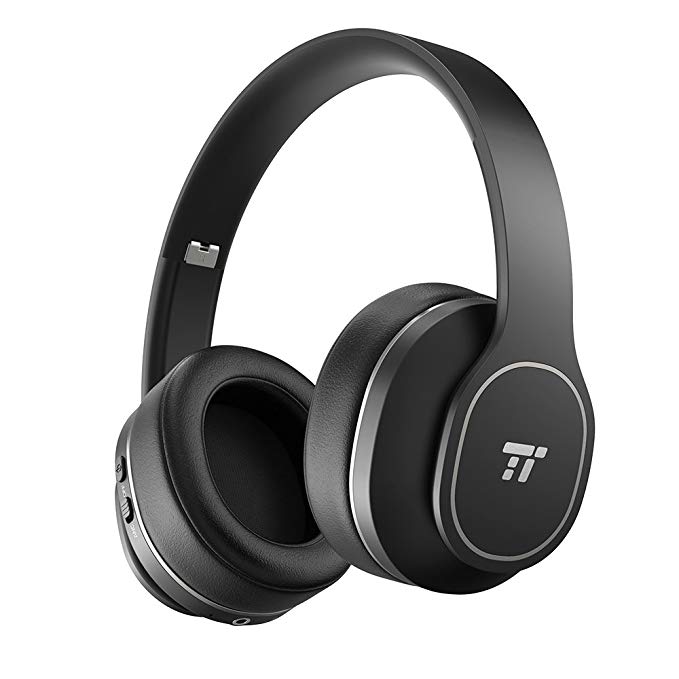 TaoTronics Active Noise Cancelling Bluetooth Headphones, Durable Over Ear Headphones with Soft Protein Ear Pads & 24 Hour Playtime, Foldable, CVC 6.0 Noise Cancelling Mic Wireless Headphones