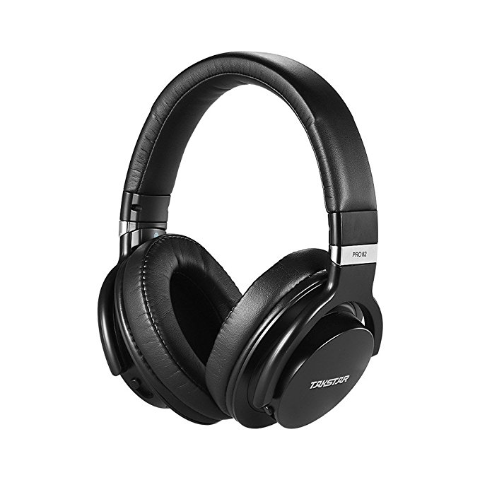 ammoon TAKSTAR PRO 82 Professional Studio Dynamic Monitor Headphone Headset Over-ear for Recording Monitoring Music Appreciation Game Playing with Aluminum Alloy Case (Black)