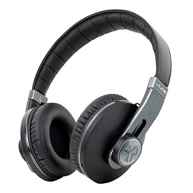 JLab Audio OMNI Premium Folding Bluetooth Wireless Over-Ear Headphone with Mic & Carrying Case - Black Pearl